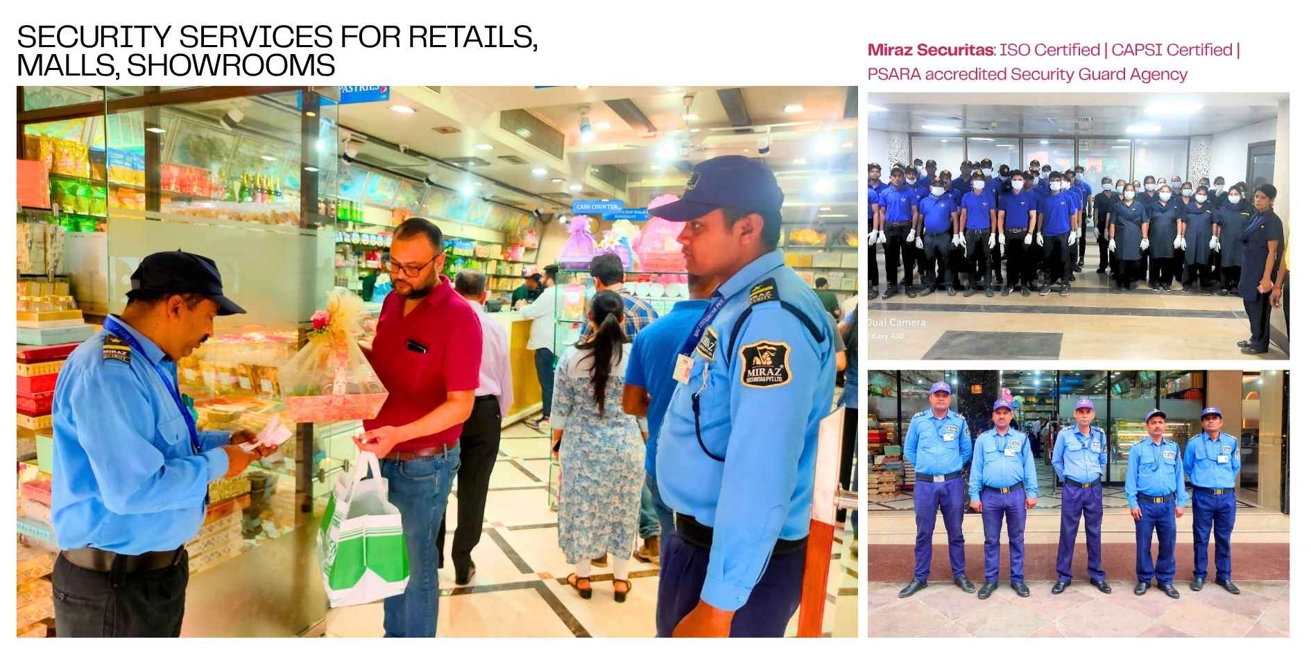 Hire Security Guards for retail shop, Store, Malls Miraz Securitas